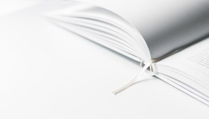 white book marker on book page